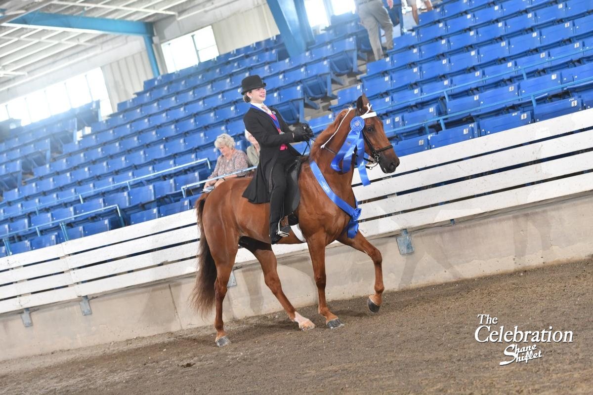 Rylee's victory pass with the blue ribbon at the 2019 Celebration. Photo: Shane Shiflet Photography.