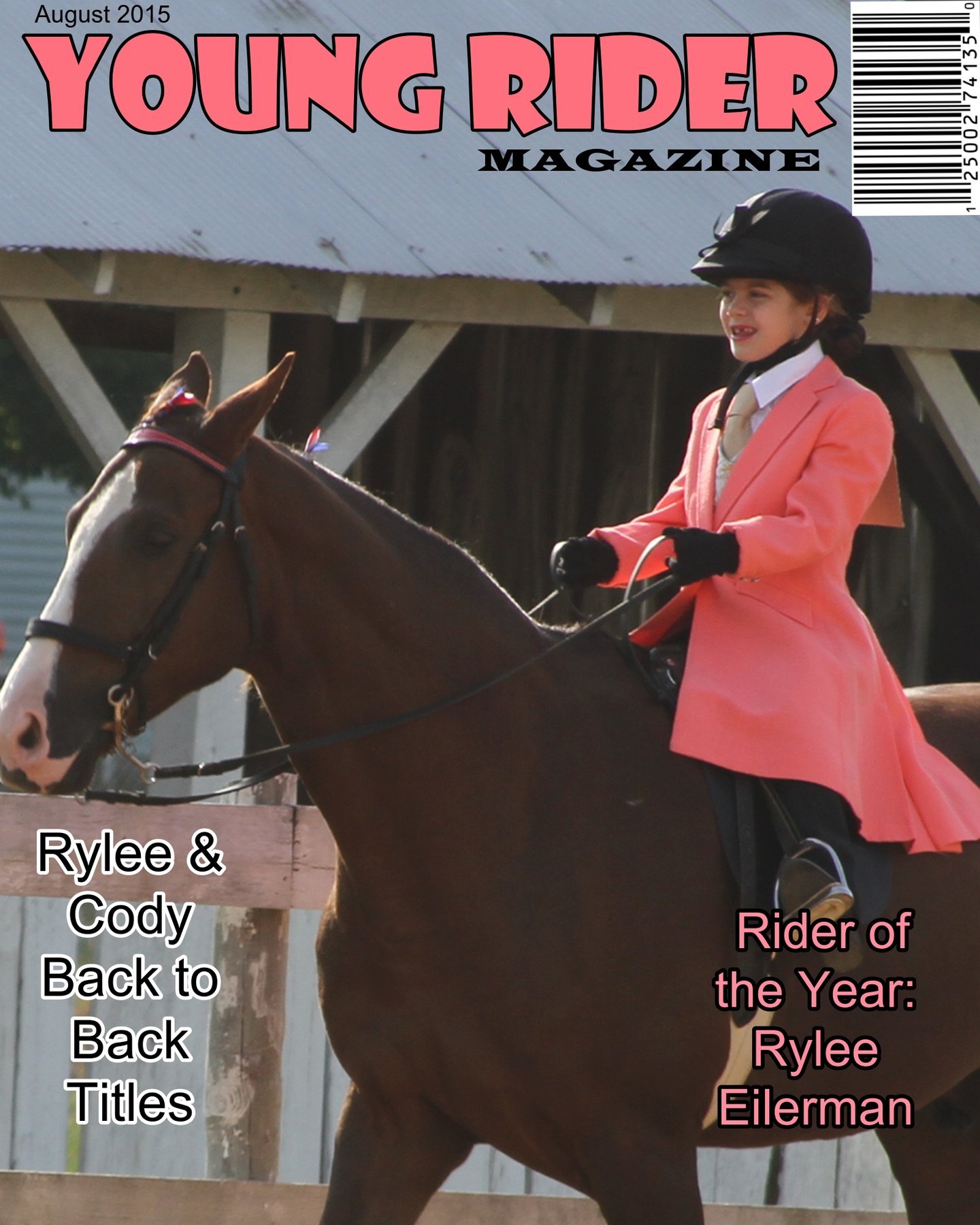 Rylee and Cody featured on the cover of Young Rider magazine in 2015.